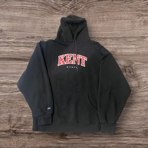 JanSport Kent State Black Hoodie Sweatshirt L Cotton/Polyester Blend - Picture 1 of 4
